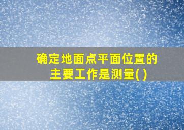 确定地面点平面位置的主要工作是测量( )